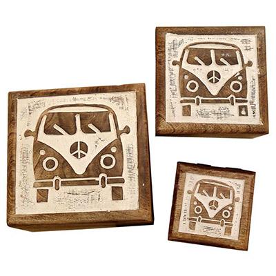 Wooden Set Of 3 Van Boxes - Click Image to Close